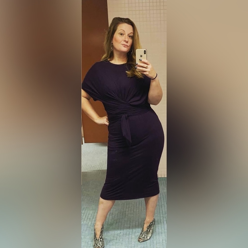 Bluheaven Chic Purple Midi Dress - Picture 1 of 7